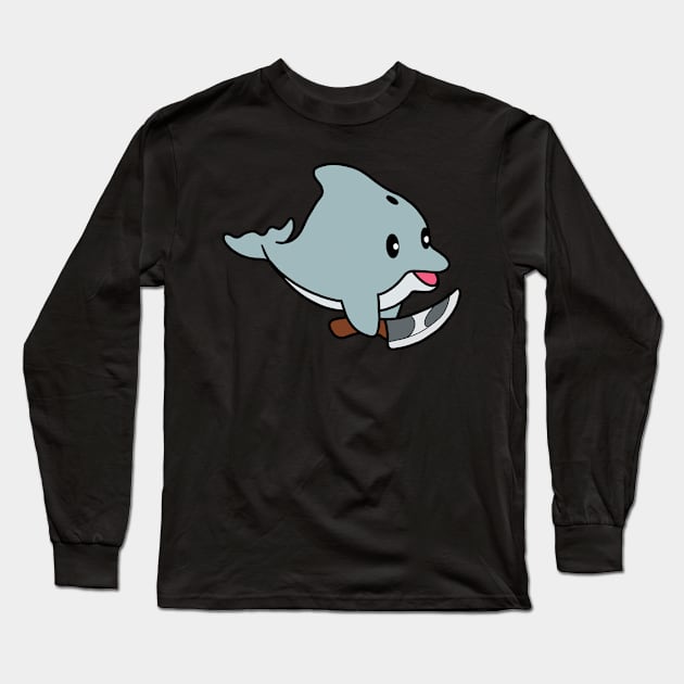 Dolphin with knife! Long Sleeve T-Shirt by Anime Meme's